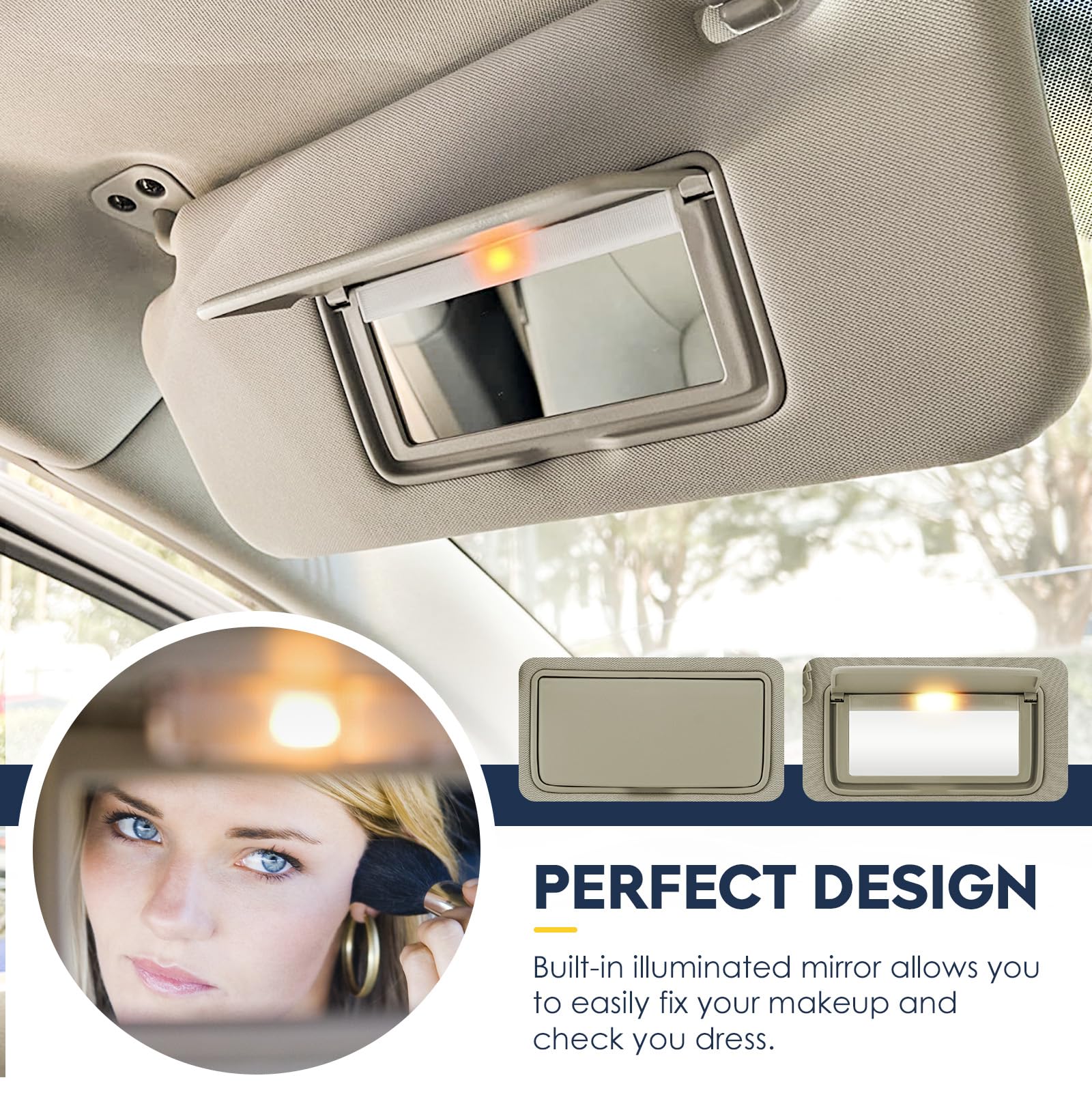 Amazon.com: Left Driver Side Sun Visor with Light Fit for Nissan